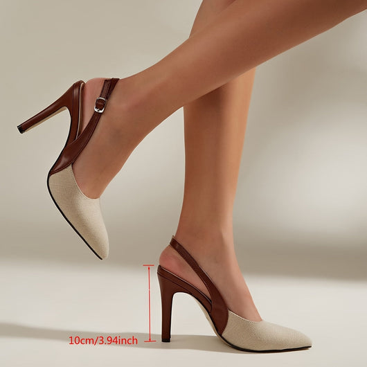 Amelia™ | Tacones Slingback en Contraste