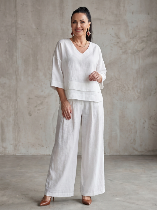 Rocío | Conjunto de top en capas y pantalón de pierna ancha