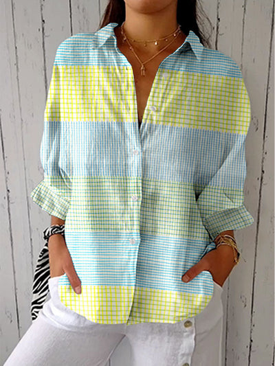Sheila – Blusa a cuadros en colores pastel