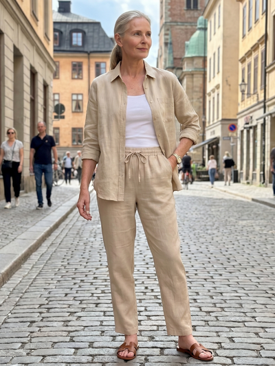 Nora | Conjunto de camisa de manga larga y pantalones entallados
