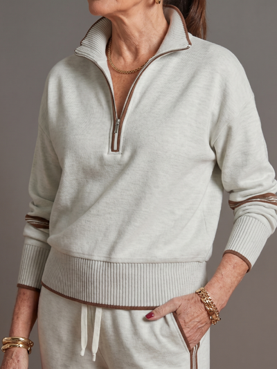 Lluvia | Top de cuello con cremallera de manga larga y pantalones con franja lateral - conjunto