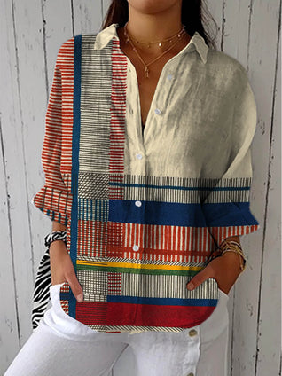 Catalina – Blusa de rayas multicolor