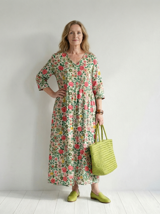 Colin | Vestido midi con estampado de flores dispersas