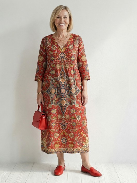 Carter | Vestido midi patchwork de Ease