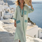 Velis | Vestido midi a rayas con bolsillos y escote en V