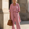 Yasmina | Conjunto de tres piezas: top y pantalón de corte holgado