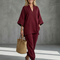 Georgina | Conjunto de túnica con escote en V y pantalones fruncidos