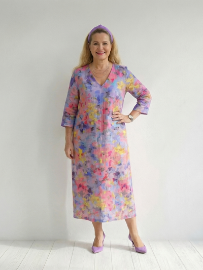 Benson | Vestido midi con estampado floral abstracto