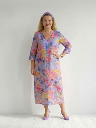 Benson | Vestido midi con estampado floral abstracto