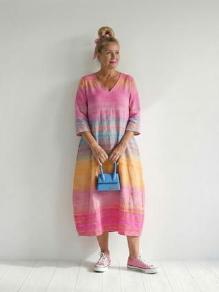 Blake | Vestido midi de rayas en degradado