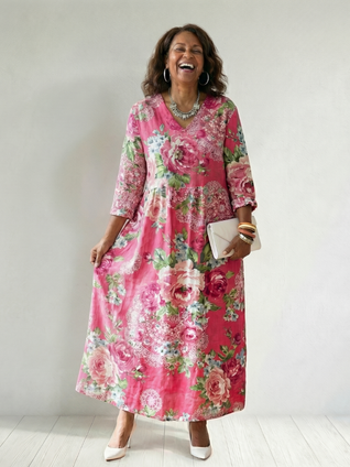 Freya | Vestido Midi Jardín en Flor