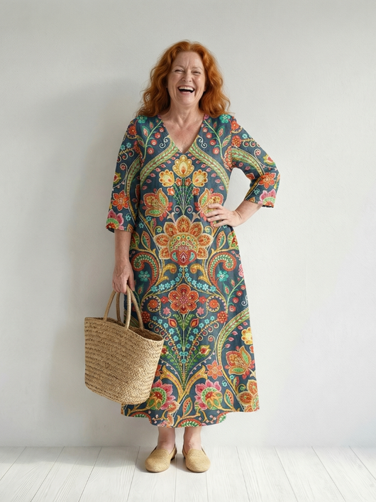 Lara | Vestido midi de jardín de forma fácil