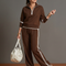Lluvia | Top de cuello con cremallera de manga larga y pantalones con franja lateral - conjunto