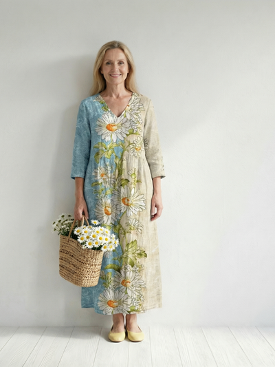 Elliot | Vestido midi ligero con estampado de margaritas