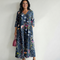Zane | Vestido midi floral con fruncido fácil