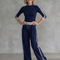 Elena | Conjunto de top ajustado de manga larga y pantalones de pierna ancha