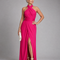 Valeria | Vestido midi drapeado con escote halter cruzado y abertura lateral