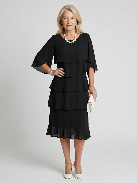 Clara | Vestido midi con capas escalonadas