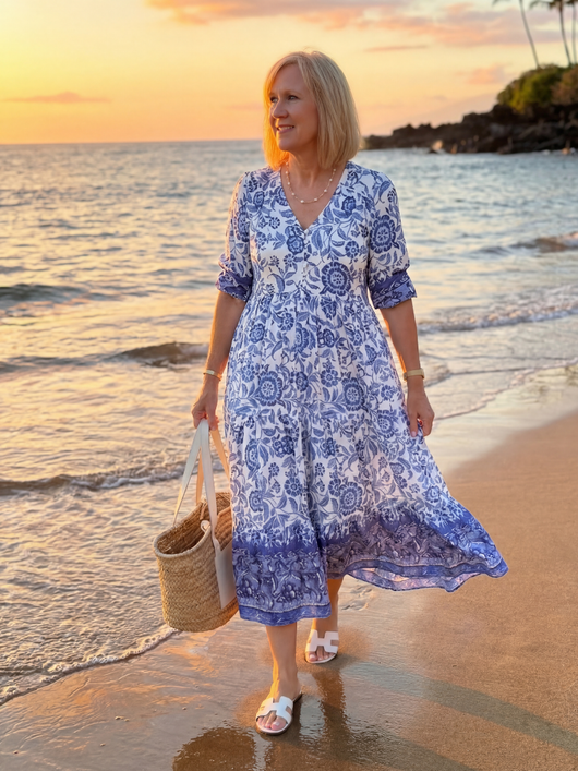 Catalina | Vestido midi de porcelana