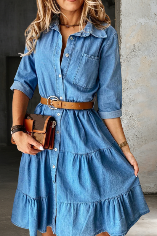 Barbara | Vestido Casual Elegante de Denim