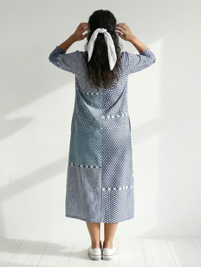 Nolan | Vestido midi de patchwork ajustado