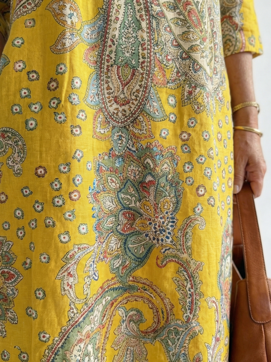 Rowan | Vestido midi suave con estampado de paisley