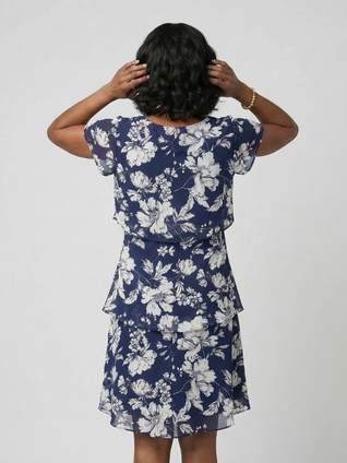 Raquel | Vestido floral discreto hasta la rodilla