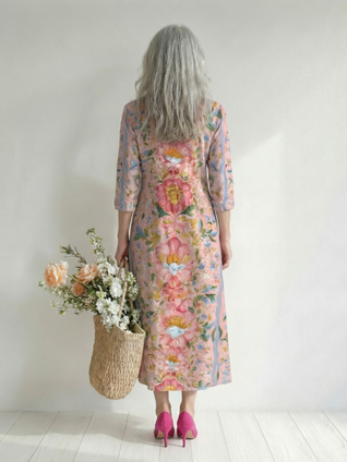 Julien | Vestido midi floral de diseño ligero