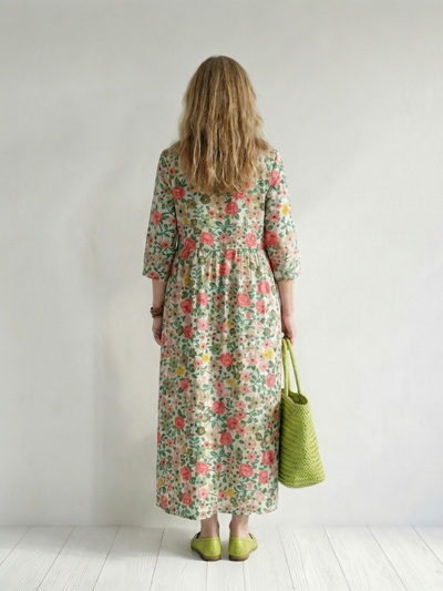 Colin | Vestido midi con estampado de flores dispersas
