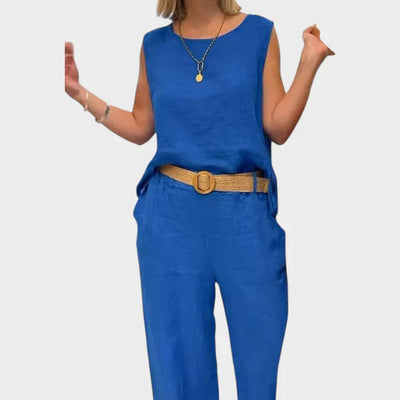 Paloma | Conjunto bohemio de top sin mangas y pantalones recortados