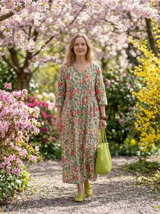 Colin | Vestido midi con estampado de flores dispersas