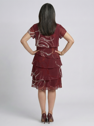 Nuria | Vestido abstracto de longitud a la rodilla