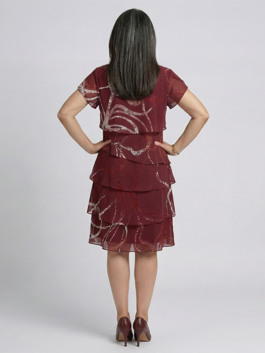 Nuria | Vestido abstracto de longitud a la rodilla