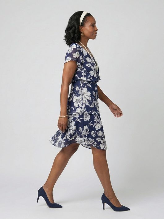 Raquel | Vestido floral discreto hasta la rodilla