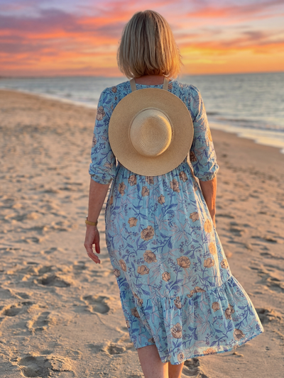 Jara | Vestido midi con frunces de jardín