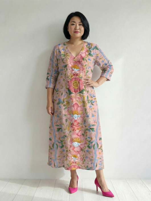 Julien | Vestido midi floral de diseño ligero