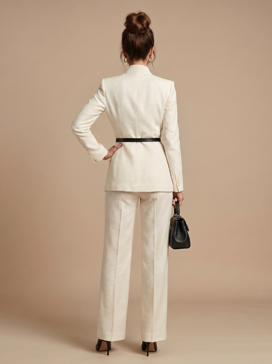 Diana | Traje a medida con cuello de pie estructurado