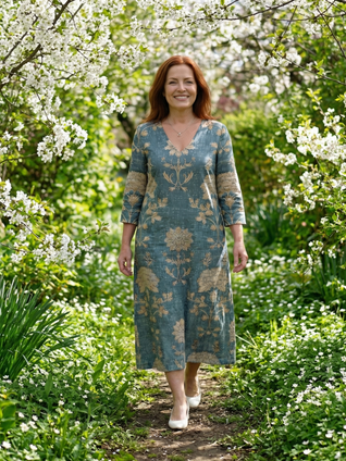 Skye | Vestido midi floral de corte suave