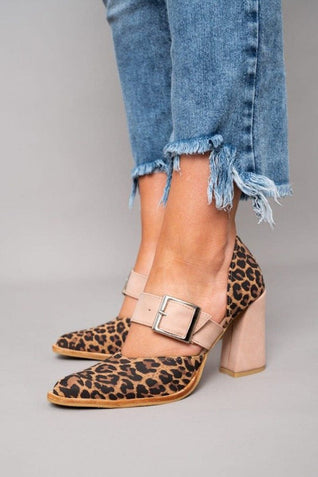 Isabel™ | Tacones de bloque con estampado de leopardo audaz