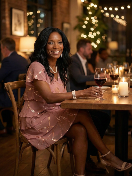 Leonor | Vestido recto de diseño abstracto, hasta la rodilla