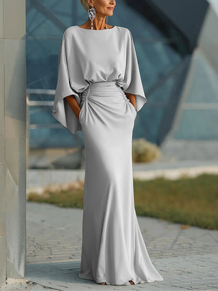 Clara | Elegante vestido con cuello en V, espalda descubierta y mangas
