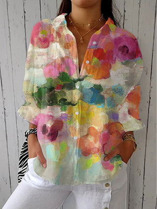 Carolina – Blusa floral en acuarela