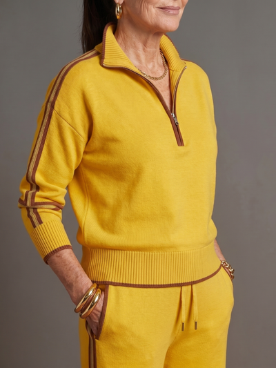 Lluvia | Top de cuello con cremallera de manga larga y pantalones con franja lateral - conjunto