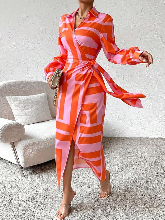 Amelia™ | Vestido envolvente estampado