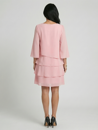 Marina | Vestido midi de mangas acampanadas en capas, hasta la rodilla