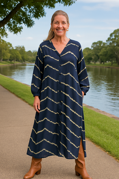 Selora | Vestido Boho a Rayas Cómodo - Amigable para la barriga