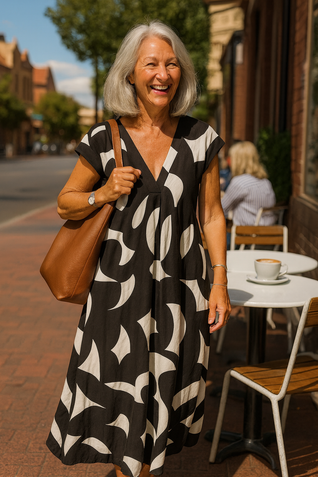 Corinne | Vestido maxi sofisticado – ajuste favorecedor con cobertura del abdomen