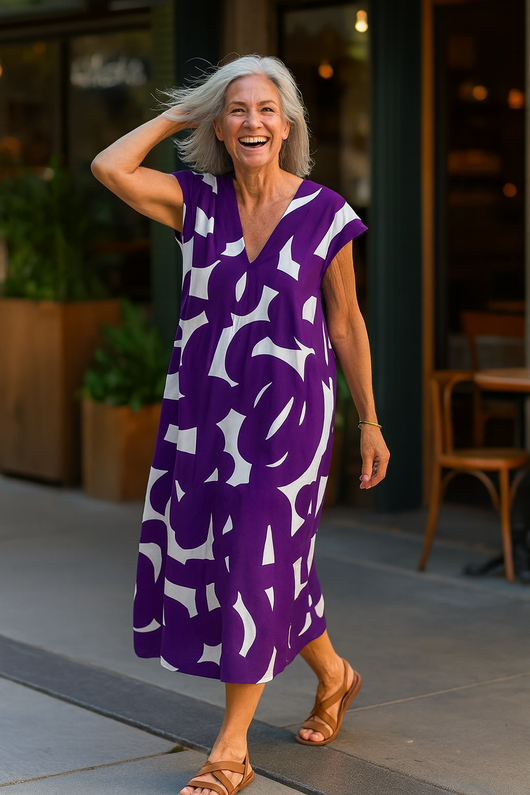 Corinne | Vestido maxi sofisticado – ajuste favorecedor con cobertura del abdomen