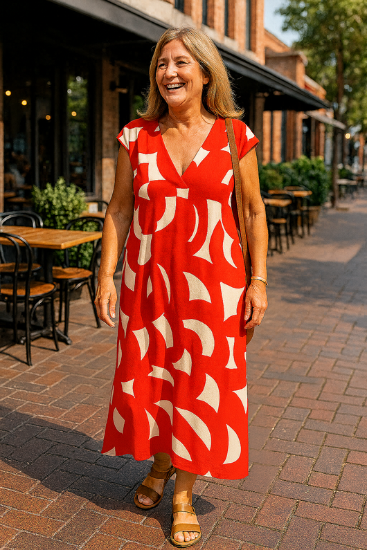 Corinne | Vestido maxi sofisticado – ajuste favorecedor con cobertura del abdomen