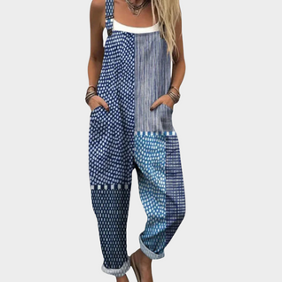 Mono Puntos Azul Rayas Patchwork